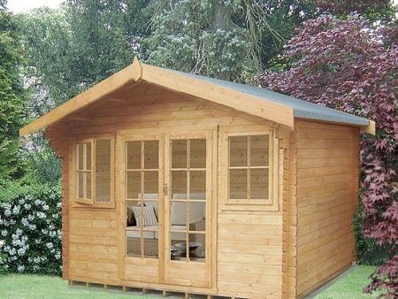 Shire Clipstone 11  9  x 9  9  Apex Log Cabin - Premium 70mm Cladding Tongue & Groove Cheap