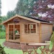 Shire Abbeyford 11  9  x 11  9  Apex Log Cabin - Premium 34mm Cladding Tongue & Groove For Sale