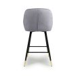 Pair of Contemporary Bar Stools Grey Diamond Stitch Discount