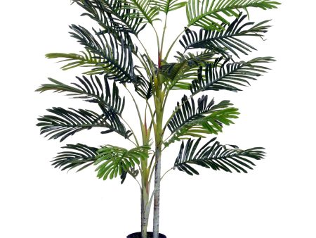 150cm5ft Artificial Palm Tree Decorative Indoor Faux Green Plant w Leaves Home Décor Tropical Potted Home Office Online now