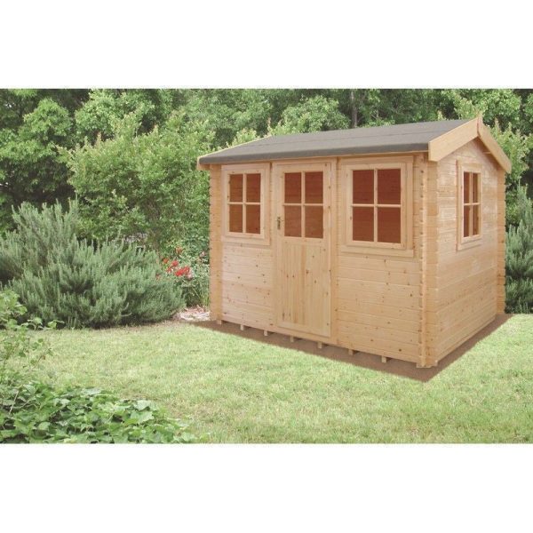 Shire Hemsted 9  9  x 13  8  Reverse Apex Log Cabin - Premium 28mm Cladding Tongue & Groove Hot on Sale