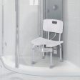 Aluminium Alloy Adjustable Shower Stool - White Sale