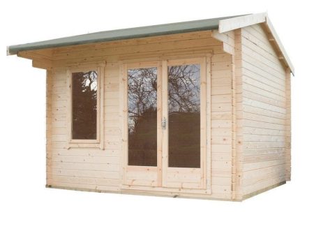 Shire Marlborough 13  8  x 9  9  Reverse Apex Log Cabin - Premium 70mm Cladding Tongue & Groove Discount