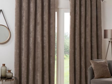 Hamilton McBride Dove Italian Velvet Blackout Eyelet Curtains (46  x 54 ) Online Hot Sale