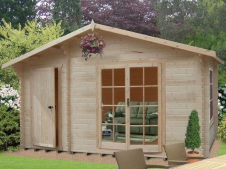 Shire Bourne 13  8  x 13  8  Apex Log Cabin - Premium 34mm Cladding Tongue & Groove Discount