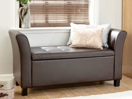 Verona Window Seat Faux Leather Brown Discount