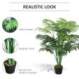 125cm 4FT Artificial Palm Plant Decorative Tree with 18 Leaves Nursery Pot Fake Plastic Indoor Outdoor Home Office Décor Supply