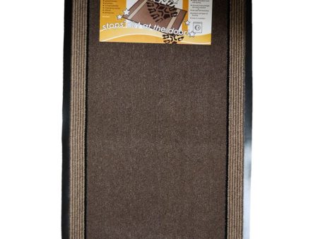 90x60cm JVL Miracle Barrier Mat - Brown Stripe Fashion