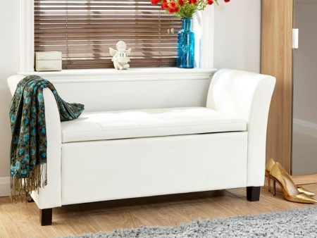 Verona Window Seat Faux Leather White Hot on Sale