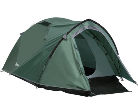 Dome Tent for 3-4 Person Family Tent with Large Windows Waterproof Green For Cheap