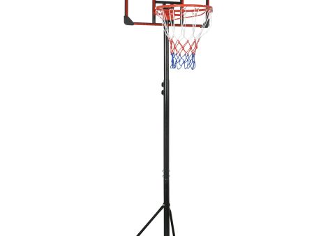 1.7 to 2M Adjustable Free Standing Basketball Hoop Weighted Base With Transit Wheels Black & Red by Sportnow For Cheap