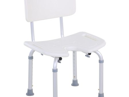 Aluminium Alloy Adjustable Shower Stool - White Sale