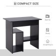 Compact Small Computer Table Wooden Desk Keyboard Tray Storage Shelf Modern Corner Table Home Office Black For Discount