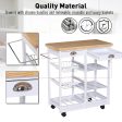 Rolling Kitchen Island Trolley Cart Drawer Shelves Basket Wheels W  6 Bottle Wine Rack White Cheap