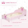 Kids Toddler Bed Princess Crown Theme Safety Side Rails Slats Home Bedroom Furniture Boys Girls 3-6 Yrs Pink 143 x 73 x 60 cm Hot on Sale