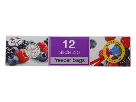 12 Large Freezer Bags Re-sealable Slide Zip on Sale