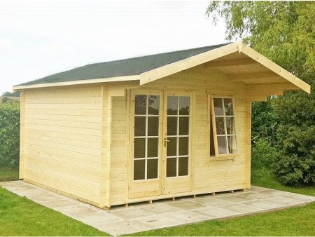 Shire Glenmore 11  9  x 7  10  Apex Log Cabin - Premium 28mm Cladding Tongue & Groove Discount