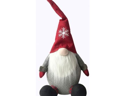 Gonk Christmas Decoration Grey & Red - 46cm by Christmas Inspiration Online