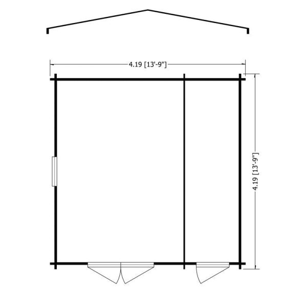 Shire Bourne 13  8  x 13  8  Apex Log Cabin - Premium 34mm Cladding Tongue & Groove Discount