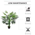 125cm 4FT Artificial Palm Plant Decorative Tree with 18 Leaves Nursery Pot Fake Plastic Indoor Outdoor Home Office Décor Supply