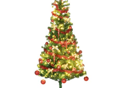 6ft Decorated Christmas Tree Artificial - with LED Lights Warm White 480 Tips For Sale