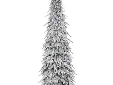 6ft Slim Christmas Tree Artificial - White Frosted Green Slim  600 Tips For Sale