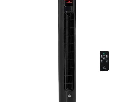 12  Oscillating Three Speed Tower Fan With Timer Black Online