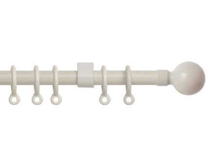 Simply 150-280cm Extendable Curtain Pole Set Ball Finial Cream - 13-16mm on Sale