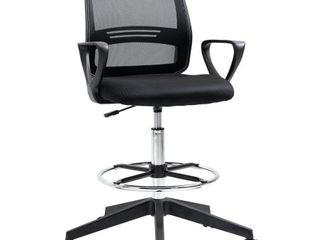 Vinsetto Ergonomic Mesh Back Draughtsman Chairs Tall Office Chair with Adjustable Height and Footrest 360° Swivel Hot on Sale