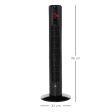 12  Oscillating Three Speed Tower Fan With Timer Black Online