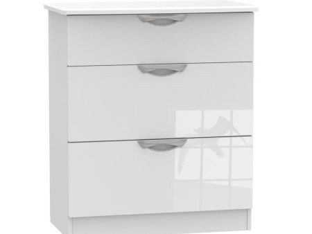 Weybourne Chest of Drawers White 3 Drawers - 88.5cm For Cheap