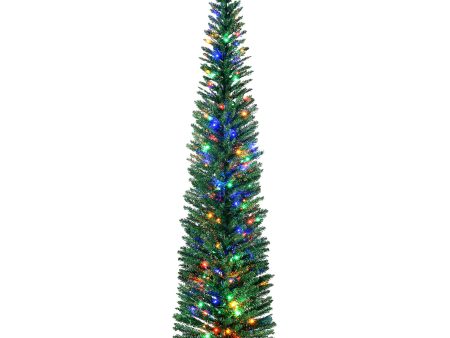 7ft Prelit Christmas Tree Artificial - with LED Lights Multicoloured 529 Tips Sale