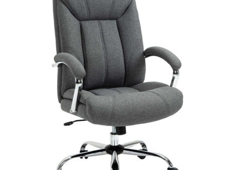 Vinsetto Home Office Chair Linen Fabric Computer Chair With Adjustable Height Armrests Swivel Wheels Grey Online Hot Sale