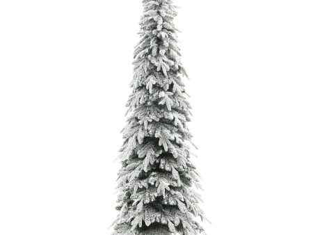 7ft Slim Christmas Tree Artificial - White Frosted Green Slim  800 Tips Fashion