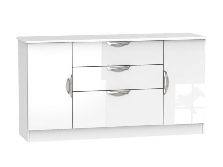 Weybourne Large Cupboard White 2 Doors 3 Drawers For Discount