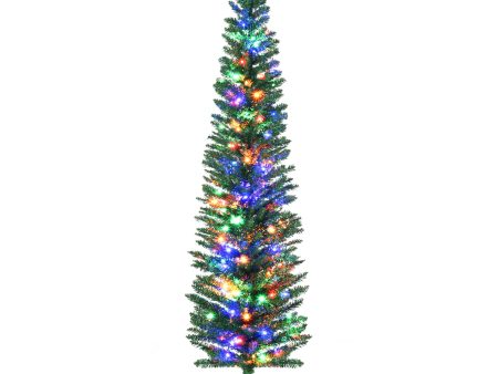 6ft Prelit Christmas Tree Artificial - with LED Lights Multicoloured 390 Tips For Cheap