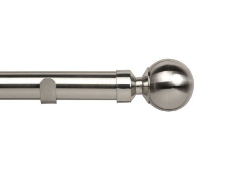 Rome 180cm Eyelet Curtain Pole Set Satin Silver - 28mm Diameter Supply