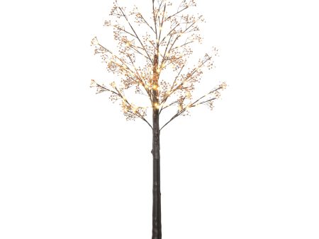 6ft Gypsophila Christmas Tree Light Feature Black with LED Lights Warm White Discount