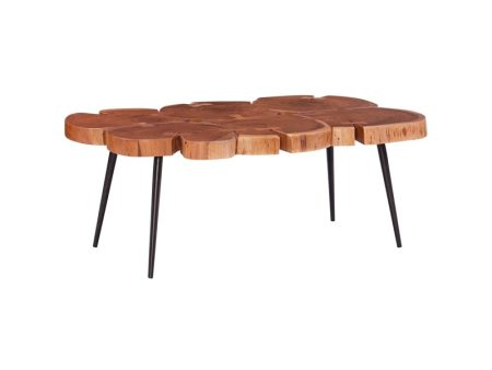 Live Edge Large Wood and Iron Coffee Table in Brown Online