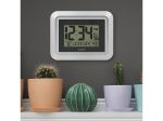 8.75  Silver and Black Digital Wall Clock with Temperature Online now