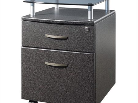 2 Drawer Wood Mobile Filing Cabinet in Graphite Supply