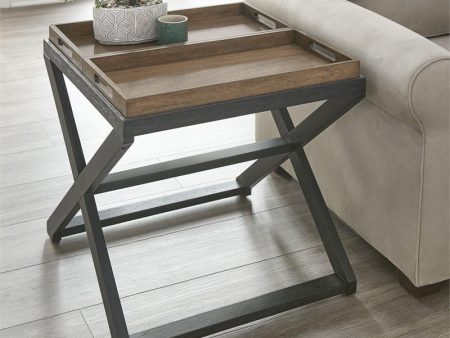 Topeka Walnut and Ebony Solid Wood End Table on Sale