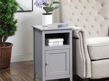 Storage Cabinet End Table with Shelf in Gray Wood Finish Online now